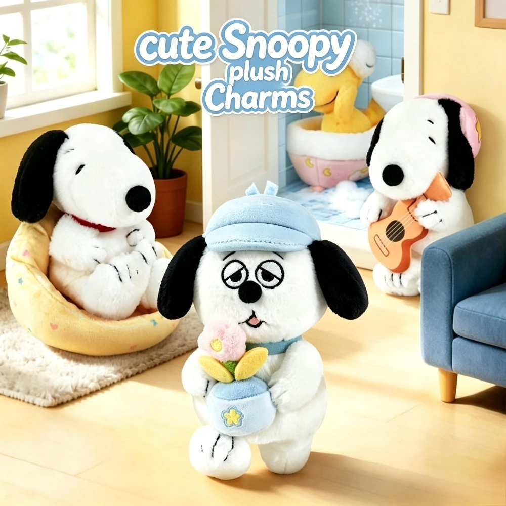 Peanuts Snoopy Cute Bag Charms Keychain Anime Cartoon Phone Ornaments Pendant Accessories for Backpack Decoration