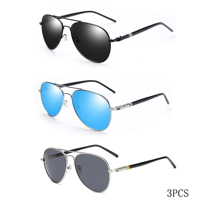 Mannen En Vrouwen Gepolariseerde Zonnebril Gekleurde Reflecterende Bril Driving Zonnebril Zwarte Unisex Pilot Lenzen Uv400 - afbeelding 1