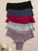 3Pcs/set Women Cotton Lace Panties Floral Intimate Underwear Trendy Patchwork Lace Briefs Female Soft Underpants Lingerie S-XL - Image 2