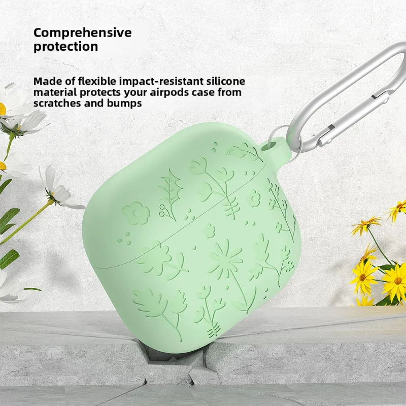 

Applicableairpods4Earphone Sleeves Solid Color Silicone Soft Case for Apple Bluetooth airpodspro3Headset Protective Sleeve