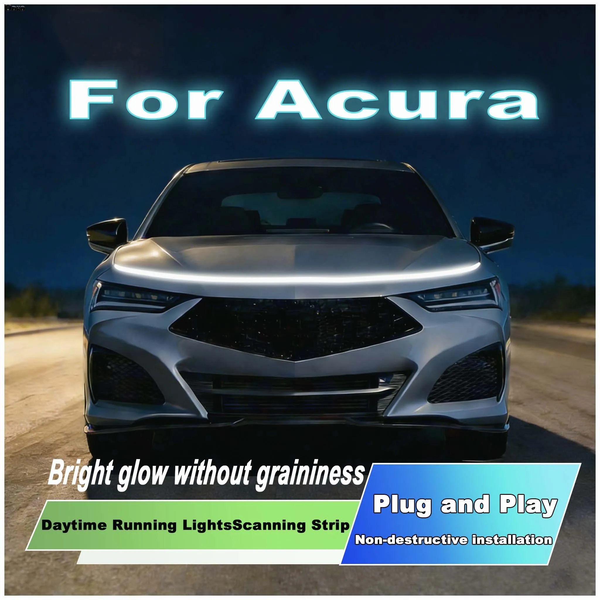 

Для Acura TSX MDX RDX новое обновление светодиодных дневных ходовых огней сканирования капота автомобиля DRL направляющая декоративная 12 В