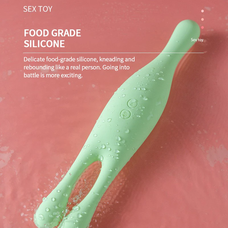 BLACKWOLF-vibrador AV de silicona con doble Clip, masturbador de vibración, estimulador de clítoris, masajeador de pezón, juguete sexual para mujer adulta