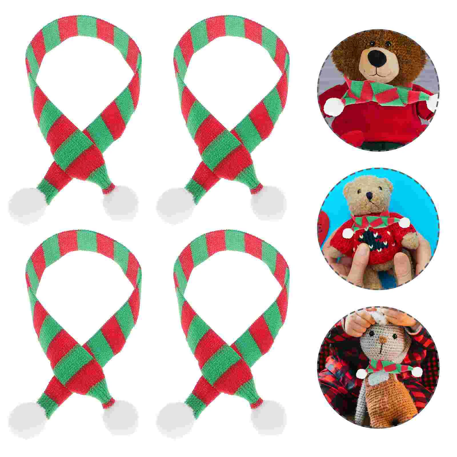 20 Pcs Dumbbells Toy Mini Christmas Scarf Scarves Stuffed Baby Stockings Colorful Supplies Delicate Bear Child