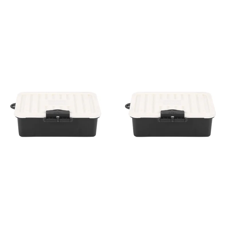 

B24C-2Pcs Plastic RC Car Storage Box Decoration Tool For Traxxas TRX4 Axial SCX10 90046 D90 1/10 RC Crawler Accessories,Black