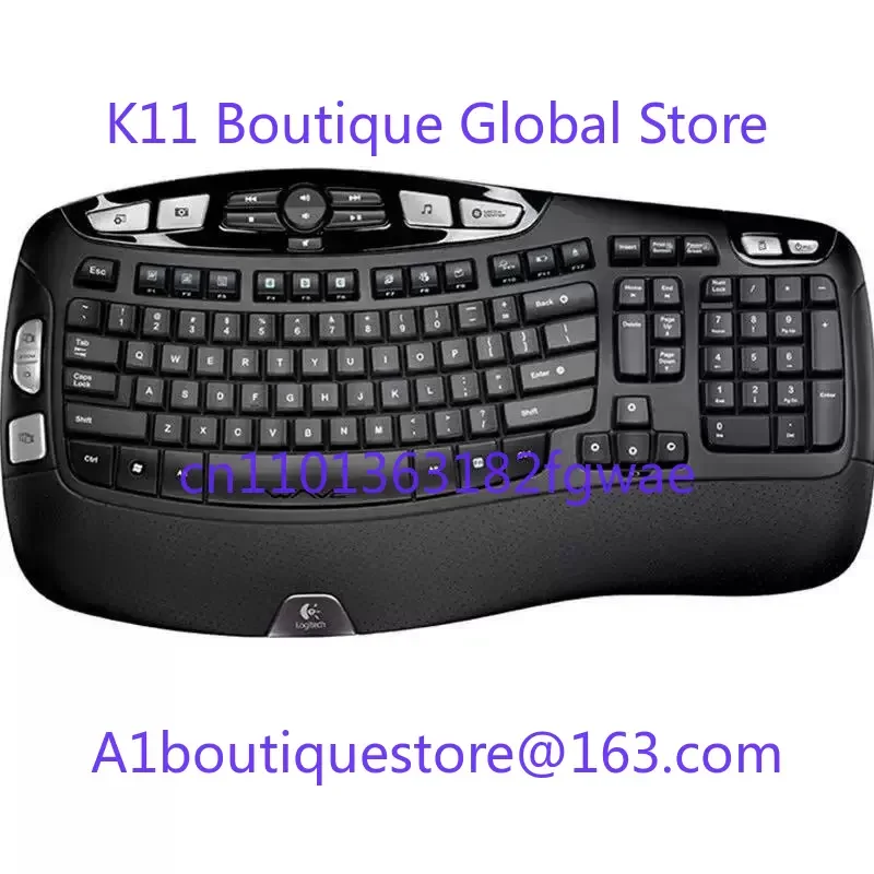 K350 Ergonomic USB Membrane Keyboard, Wireless Office Business Keyboard, Quiet and Comfortable Typing