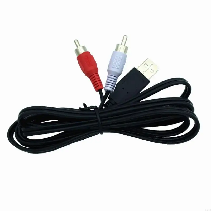 1PC 1.5m Dual RCA ชายไปยัง USB ชายคอมโพสิตอะแดปเตอร์ Audio Video ข้อมูลสายเคเบิลสําหรับทีวี/PC