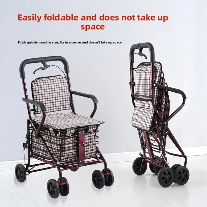 The trolley for the elderly is light and can be sat, folding to help travel, wheelchair can be pushed and can be sat on