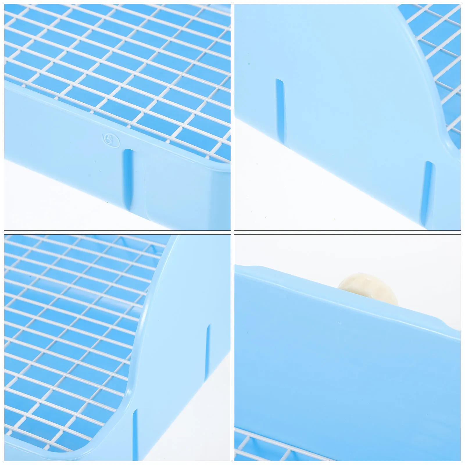

Durable Plastic Pet Toilet Box For Rabbit Cat Hamster Guinea Pig Litter Tray With Detachable Grids Corner Bunny Potty