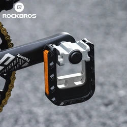 ROCKBROS Bicycle Pedals Foldable MTB Pedal Aluminum Anti-slip Foldable Pedals Cycling Self-lubricating Bearings Reflective Pedal