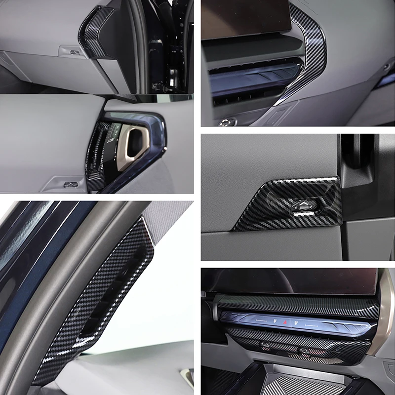 For BMW X3 G45 2025 2026 Carbon Style Upper Side Middle Console Pillar A A/C Air Outlet Vent Panel Cover Trim Car Styling