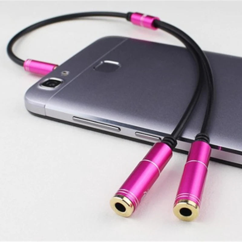 ‌3.5mm Audio Splitter Cable - Metal 1 to 2 Microphone Adapter for Live Streaming, Karaoke & Phones‌