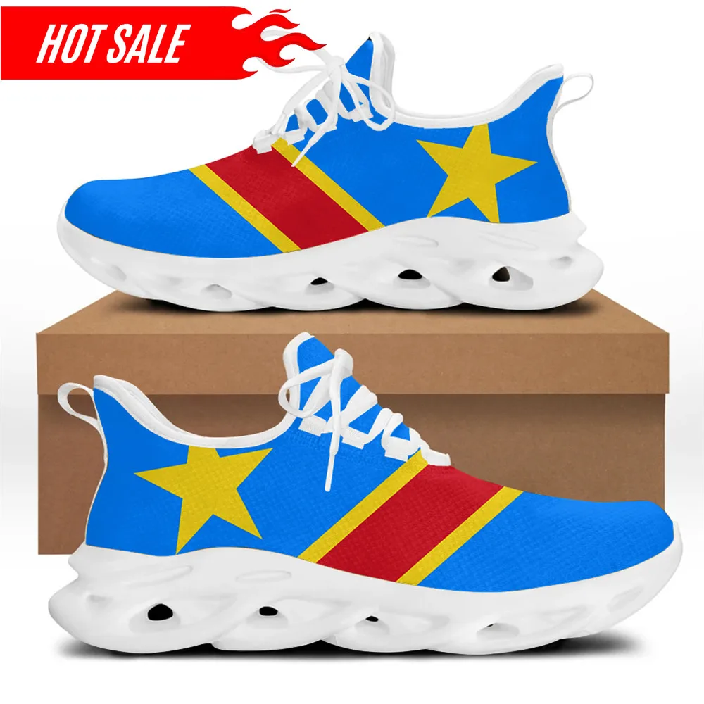 Republic of Congo Flag Designer Men Casual Shoes Sneakers Flats Male Lace Up Wear-resistant Tenis Masculino 2021