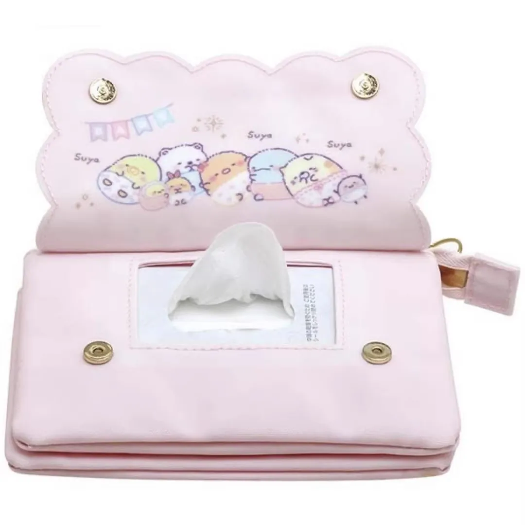 New Kawaii Cute Sumikko gurashi Children Girls PU Make up Cosmetics Cases Bags Tissue Cover For Women