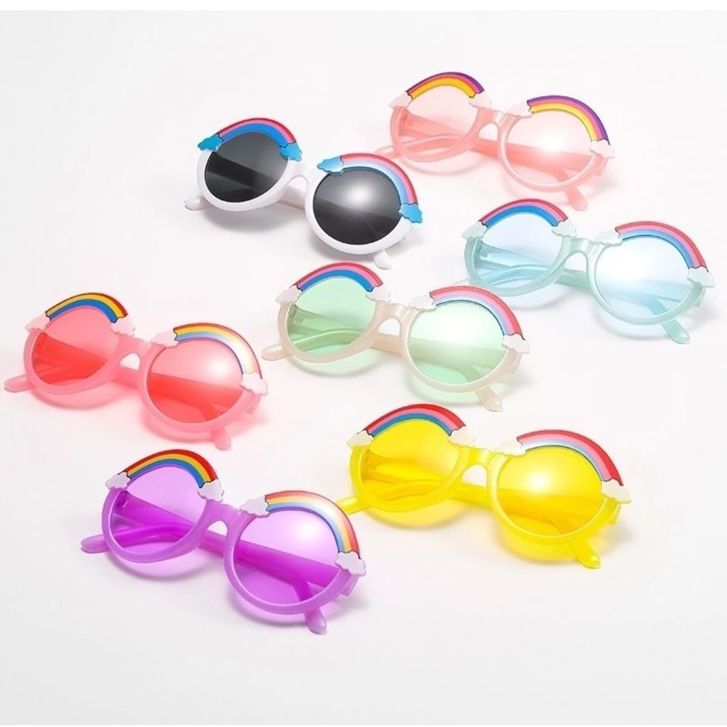 Children's Sunglasses Fashionable Rainbow Style Decorative Glasses Trendy Cartoon UV Resistant Children Sunshade Sun Glasses