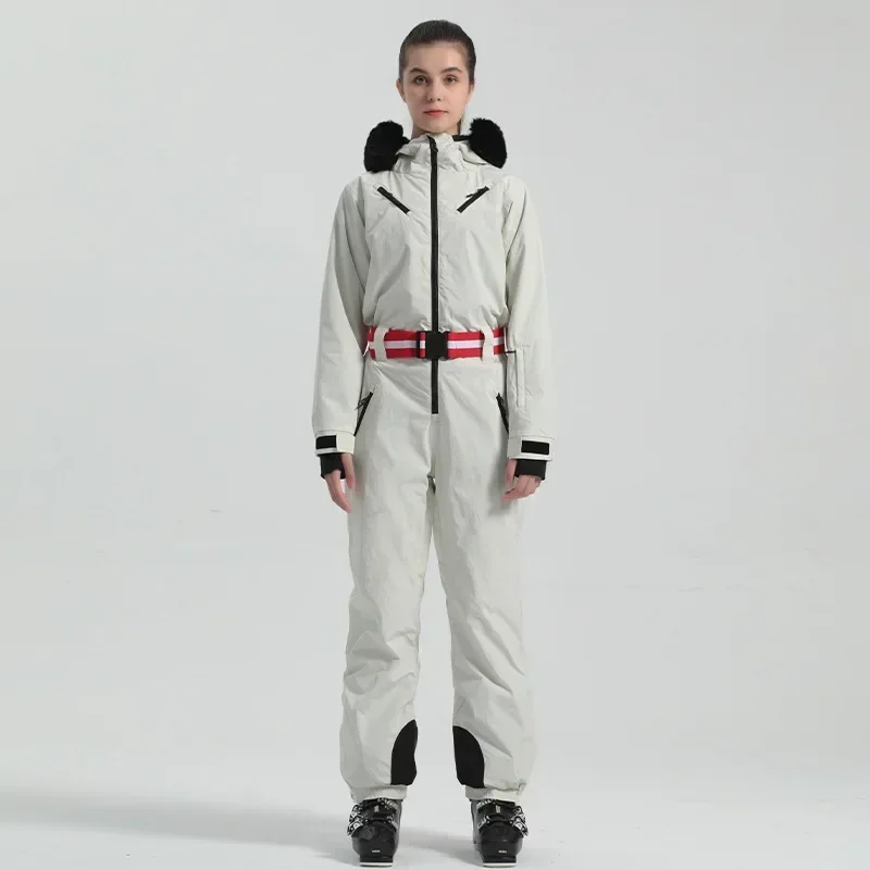 Setelan Ski satu potong baru 2025 jumpsuit Snowboarding termal polos set salju tahan angin tahan air musim dingin luar ruangan jumpsuit Pria Wanita