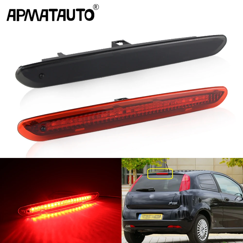 Red LED high mount stop light 3rdThird Brake Light Rear Stop Lamp For Fiat Punto Evo Abarth Grande Punto 2008-2012 OEM# 51974522