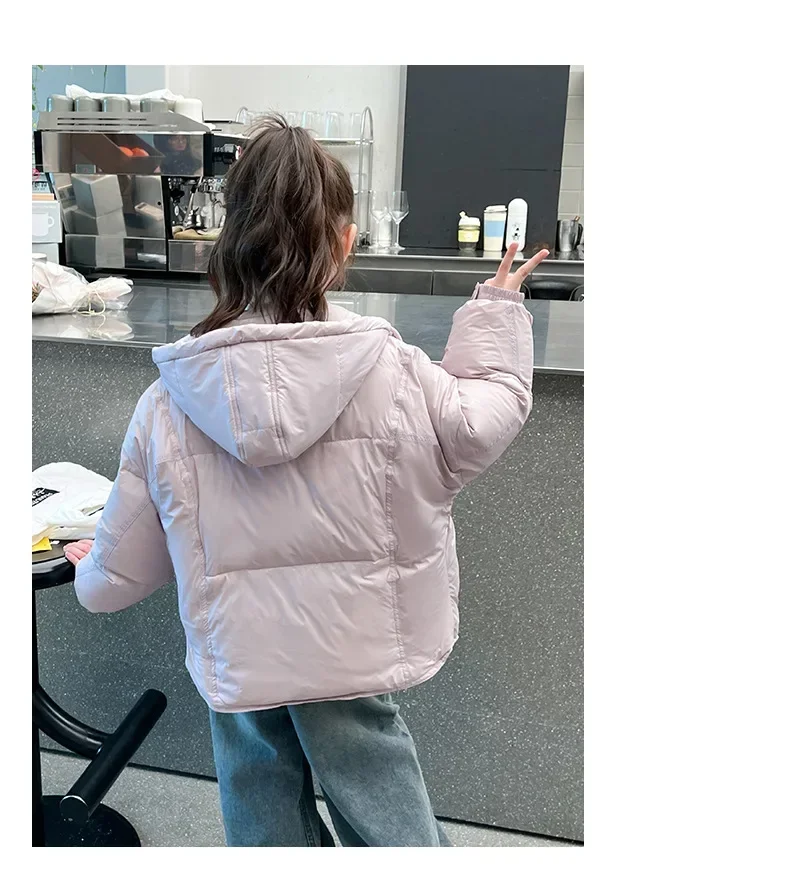 Fashion Shiny Children Winter Coat For Girls Parka Down Cotton Jacket Waterproof Teens Fur Hooded Outwear Kids Snowsuit TR311 image 6