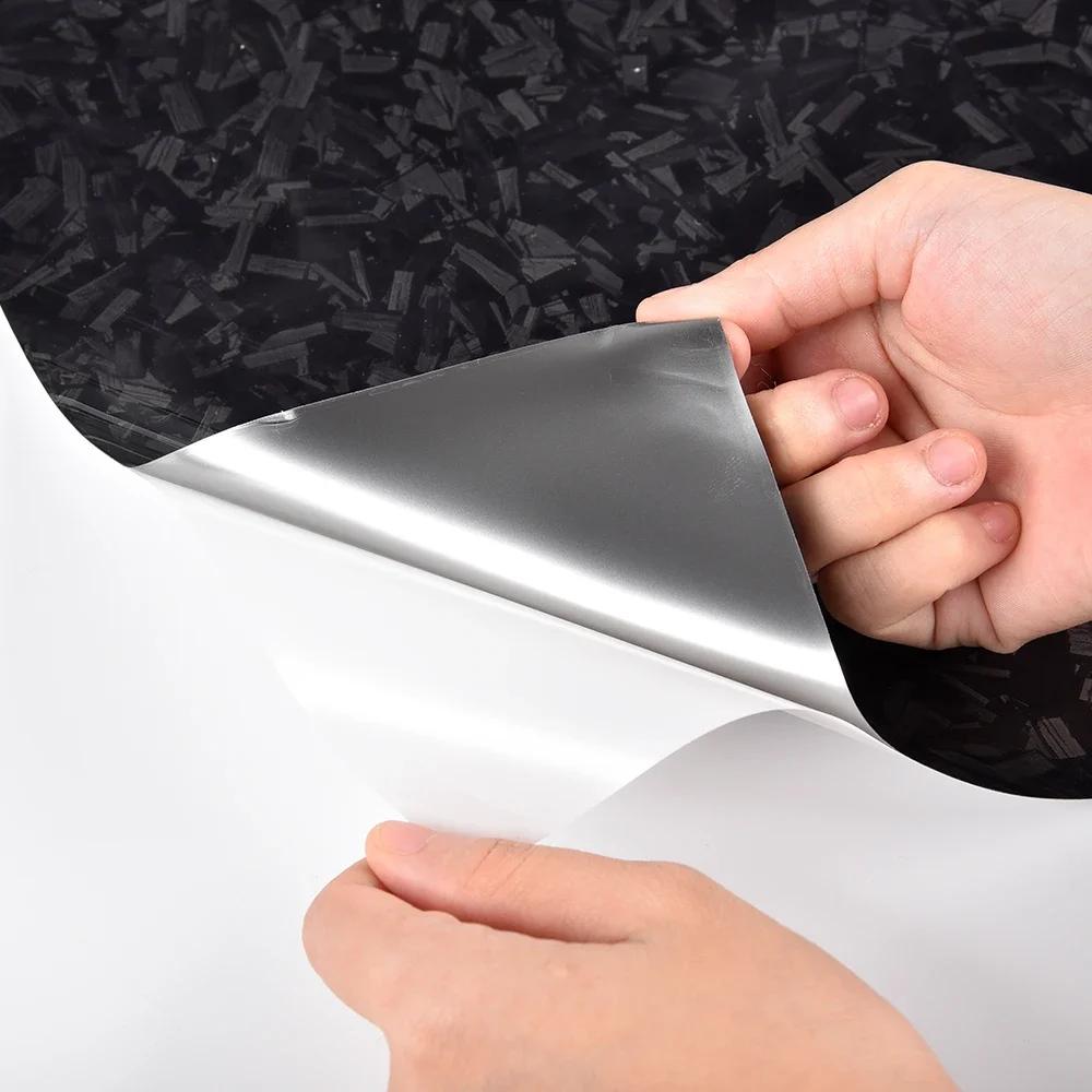 Black Strong Stretch Tpu Forged Carbon Fiber Film Self Adhesive Diy Sticker Pattern Gloss Vinyl Wrap for Car Body