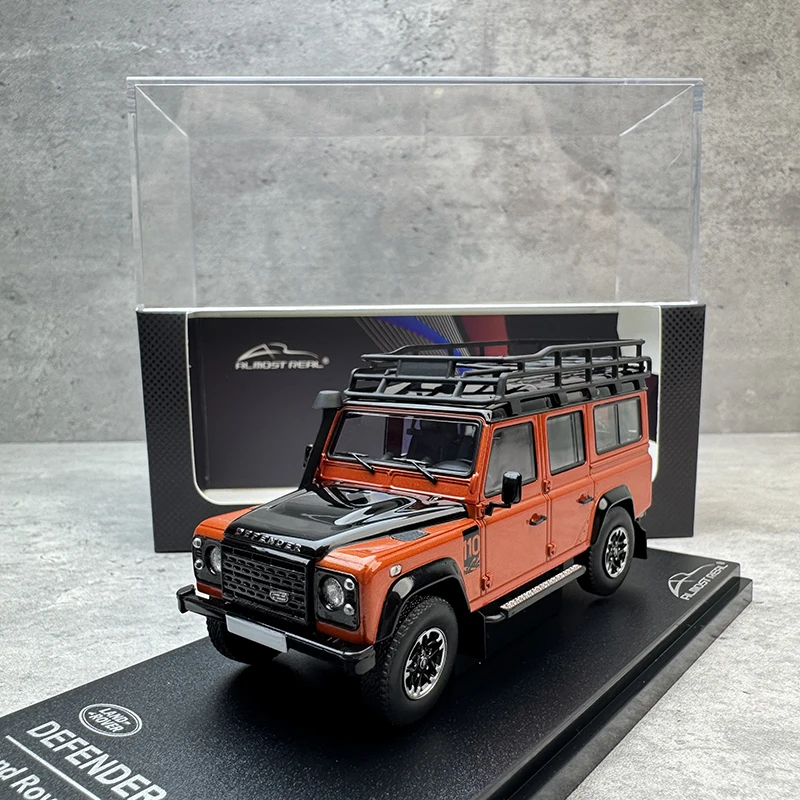 AlmostReal 1/43 Defender 110 2015 Pomarańczowy Metalowy Model Auta z Odlewu Ciśnieniowego, Kolekcja, Prezent na Boże Narodzenie dla Chłopca
