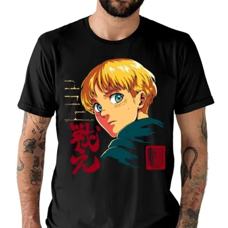 Attack on Titan Anime Armin Printed T-shirt Men's and Women's T-shirt Men's Top Sports T-shirt 2026 Summer New Tee