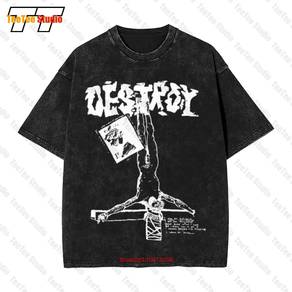 Destroy Jesus Seditionaries Sex Pistols Punk Black Vintage Oversized T-Shirt YBQ8