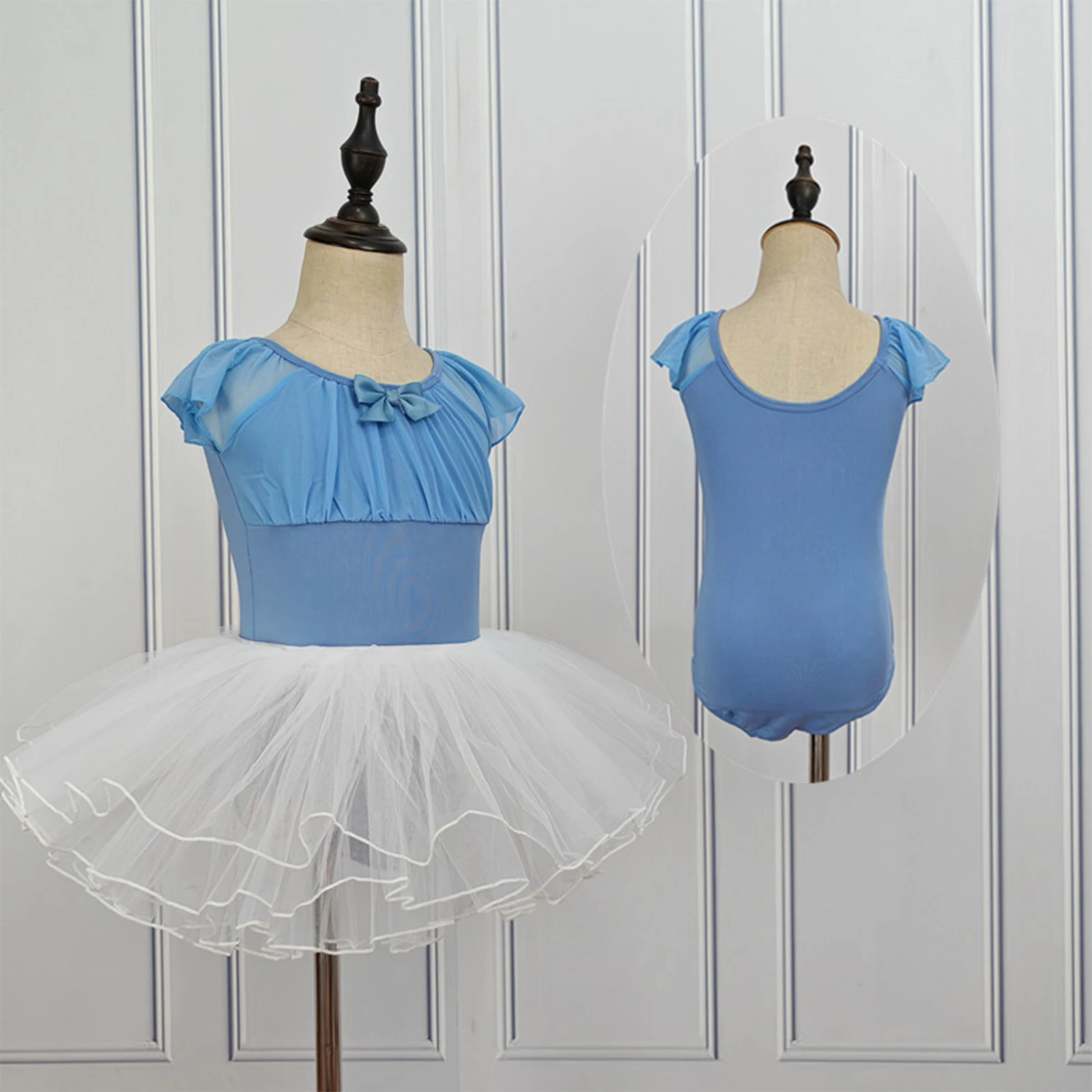 هايت الجودة الفتيات فستان الباليه الاطفال الباليه توتو ملابس الرقص أزياء رقص الجمباز ثياب تنورة قصيرة الأكمام لراقصة الباليه
