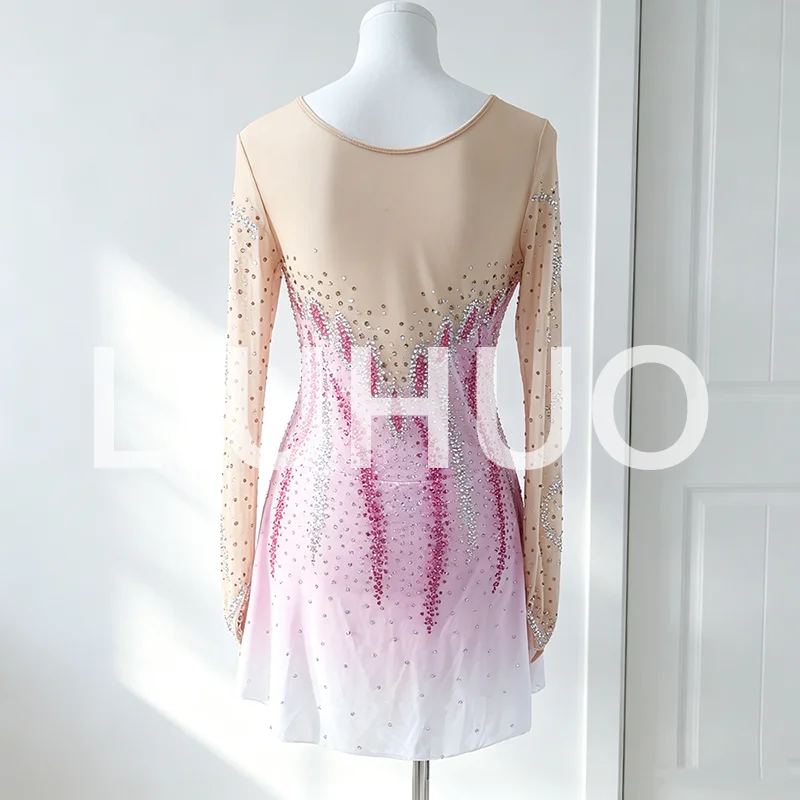 LIUHUO Ice Figure Skating Dress Girls Women Teens Stretchy Spandex Competition Wholesale BD9094