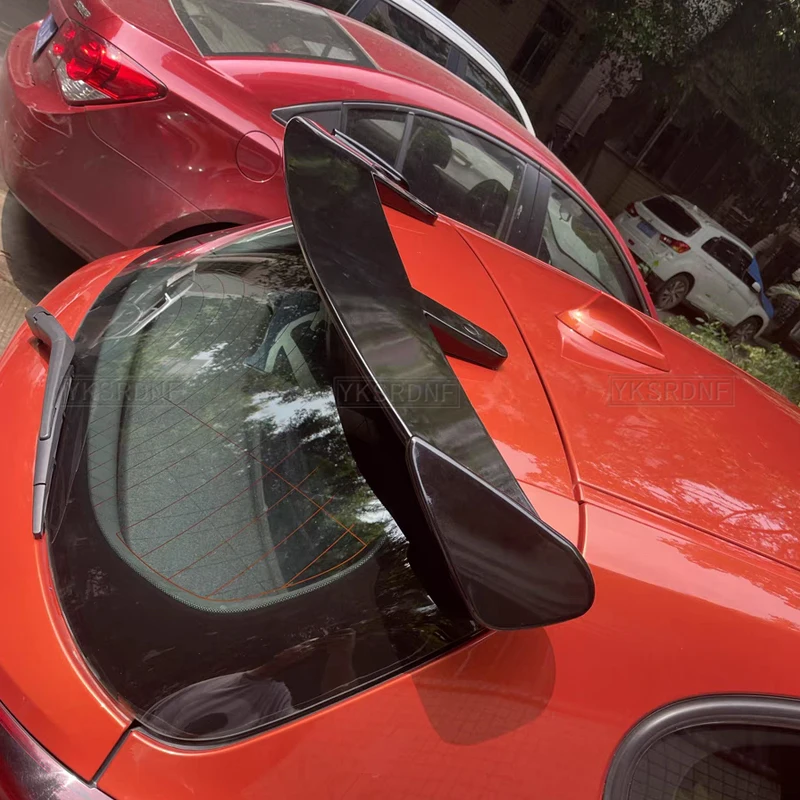 Use For 2011-2014 Dacia Duster Spoiler ABS Plastic Carbon Fiber Look Hatchback SUV Roof Rear Wing Body Kit Accessories