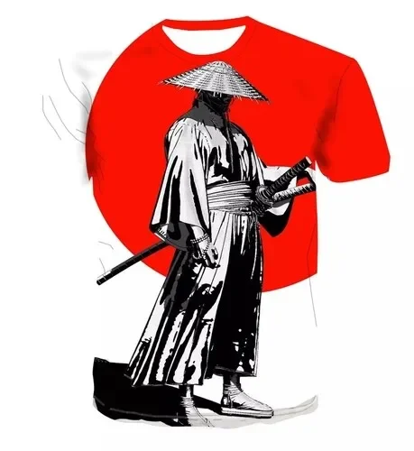 

Japan Samurai Casual Hip Hop Women Men T-Shirt 3D Print Short Sleeve Tee Tops Round-neck Short-sleeved Breathable T-shirt