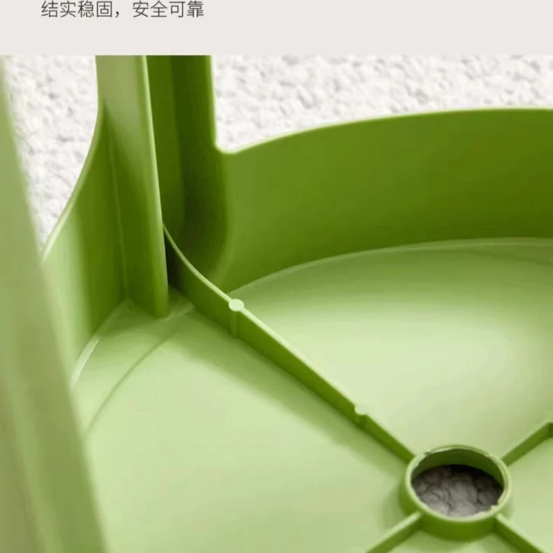 مقعد بلاستيكي سميك غير قابل للانزلاق للحمام، مسند دائري آمن وقابل للتكديس للبالغين والأطفال للاستخدام الداخلي والخارجي