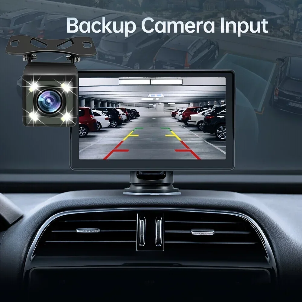 مشغل الوسائط المتعددة CarPlay/Android Auto بشاشة تعمل باللمس مقاس 7 بوصات - FM، وصلة مرآة لجميع المركبات