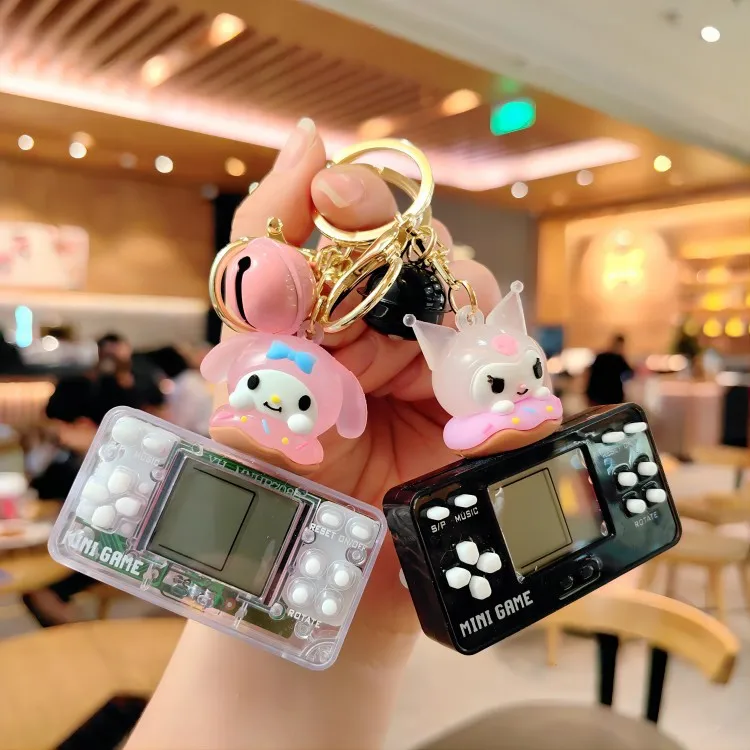 Sanrio My Melody Cartoon Mini Game Machine Keychain Toy Pendant Cute Kuromi Decompression Anime Pendant Birthday Gift For Childs