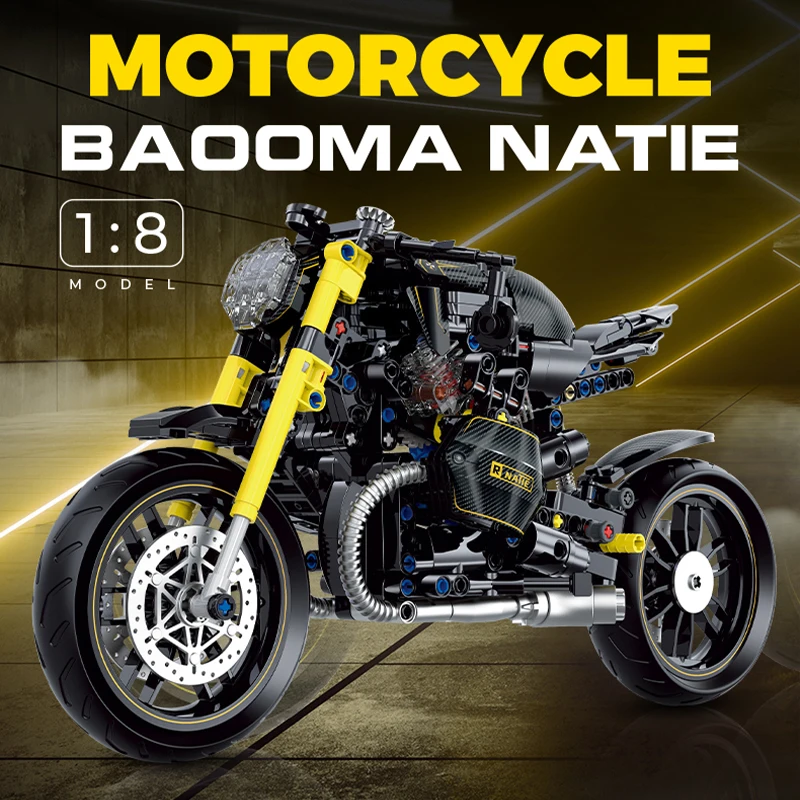 2026 Technical Motorcycle Building Blocks Classic Motorbike Racer Model Bricks Assemble Toy For Kids Birthday Gift 563pcs