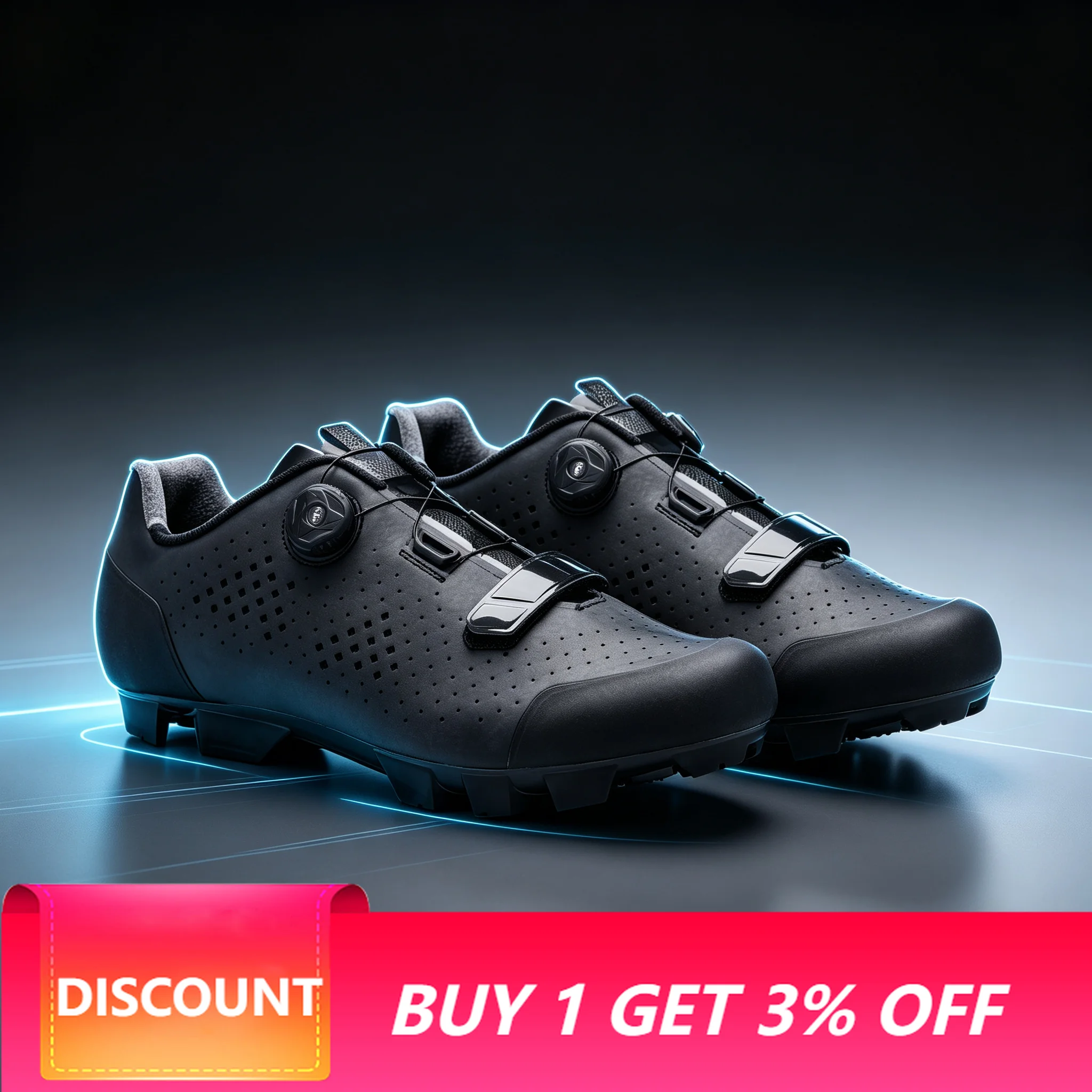 Santic Cycling MTB Shoes Men Professional Mountain Bike Lock MTB Cycling Shoes Accessories Breathable Self-Locking Shoes