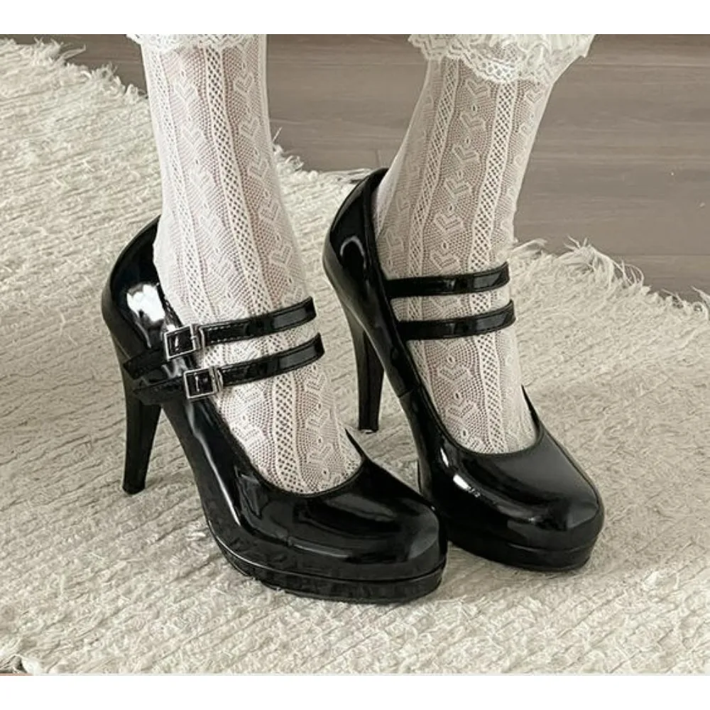 Luxuriöse High Heels Pumps für Damen – Neue Mary Jane Schuhe für Frühling und Herbst 2026 – Retro-Stiletto-Schuhe mit Eleganz