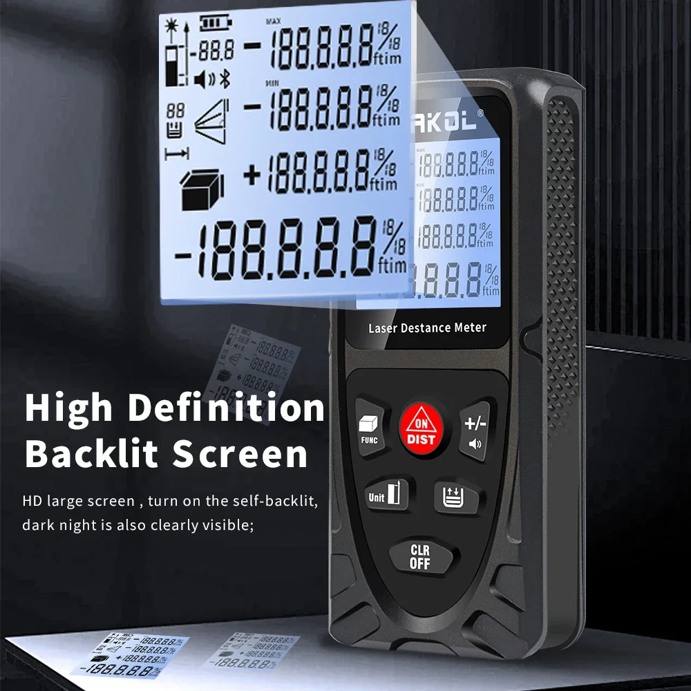 

Snakol Rechargeable Laser Rangefinder Digital Rangefinder - Choose Your Length 50m 70m 100m 120m Electronic Ruler