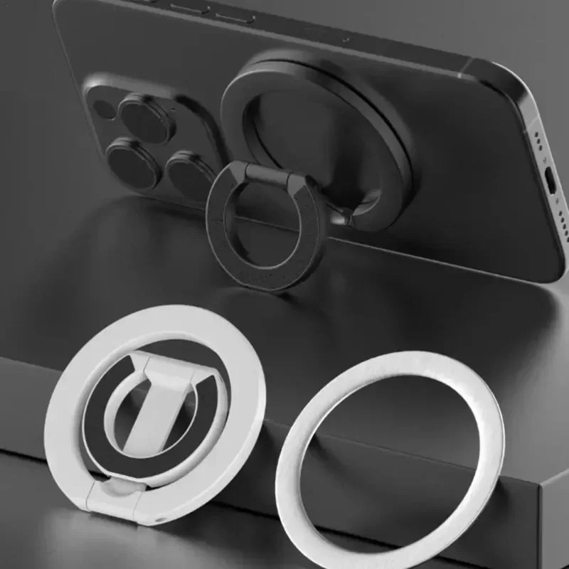 MagSafe Double-sided Magnetic Phone Holder, Metal Desktop Stand, Adjustable 360° Rotation, for iPhone 16 Clear phone grip Hoco