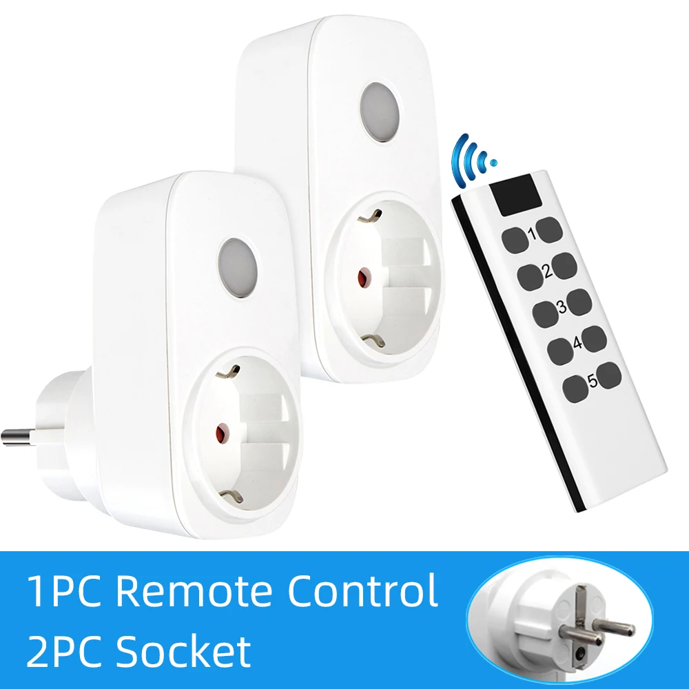 

Universal Smart RF Plug 433Mhz Wireless Remote Control Socket EU Power Outlet 16A 220V Wall Plugs for Appliance LED Light Fan