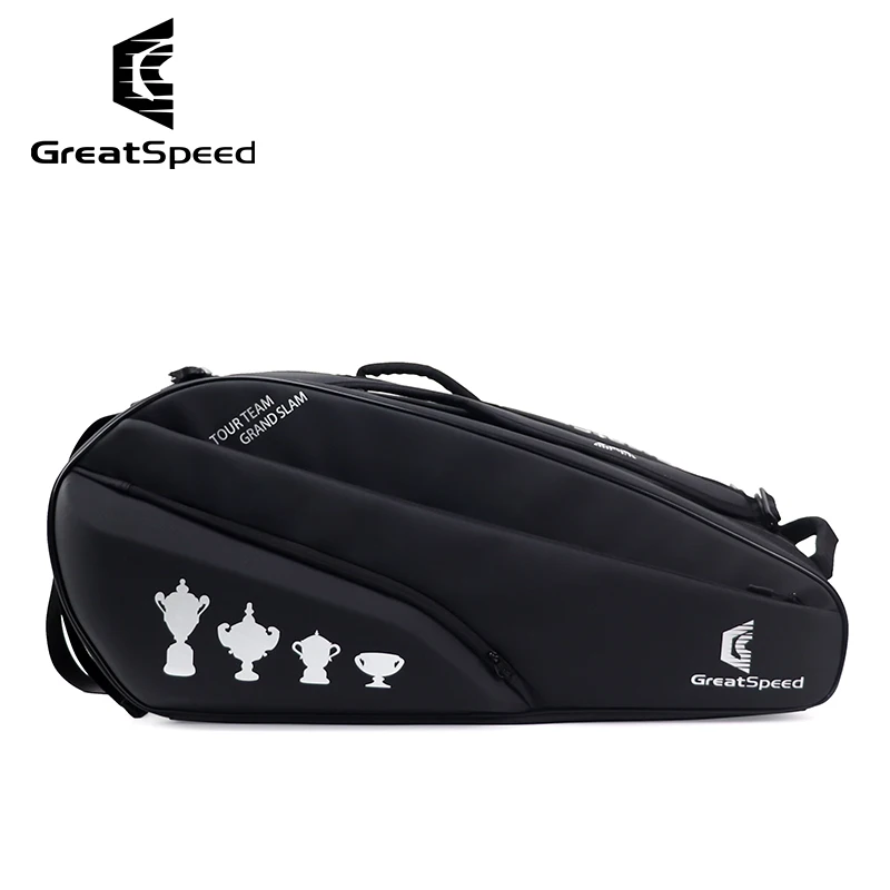 Great Speed Tennis Backpack - Holds Up To 6 Rackets Large Capacity Tennis Bag Collection with Independent Shoes Compartment