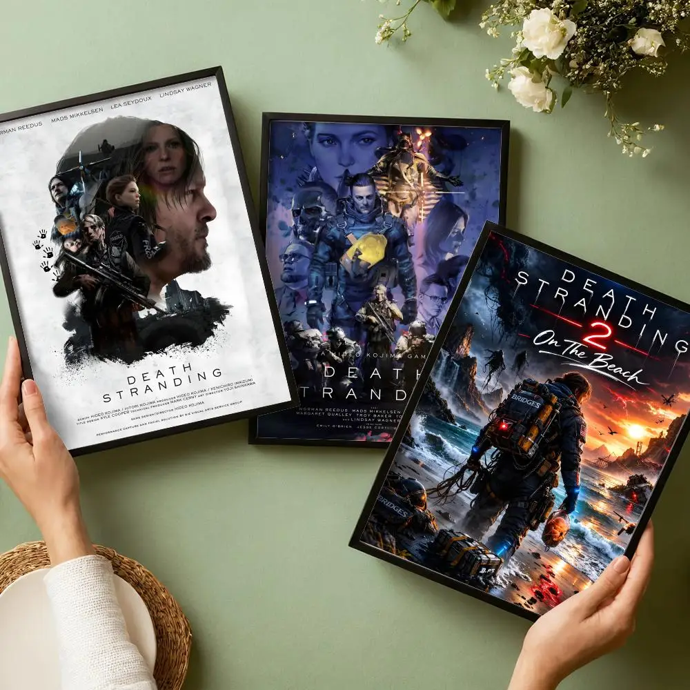 D-DEATH STRANDING Painting Calligraphy Cotton Canvas Wall Art Poster - Aesthetic Painting for Living Room Bedroom Home Decor