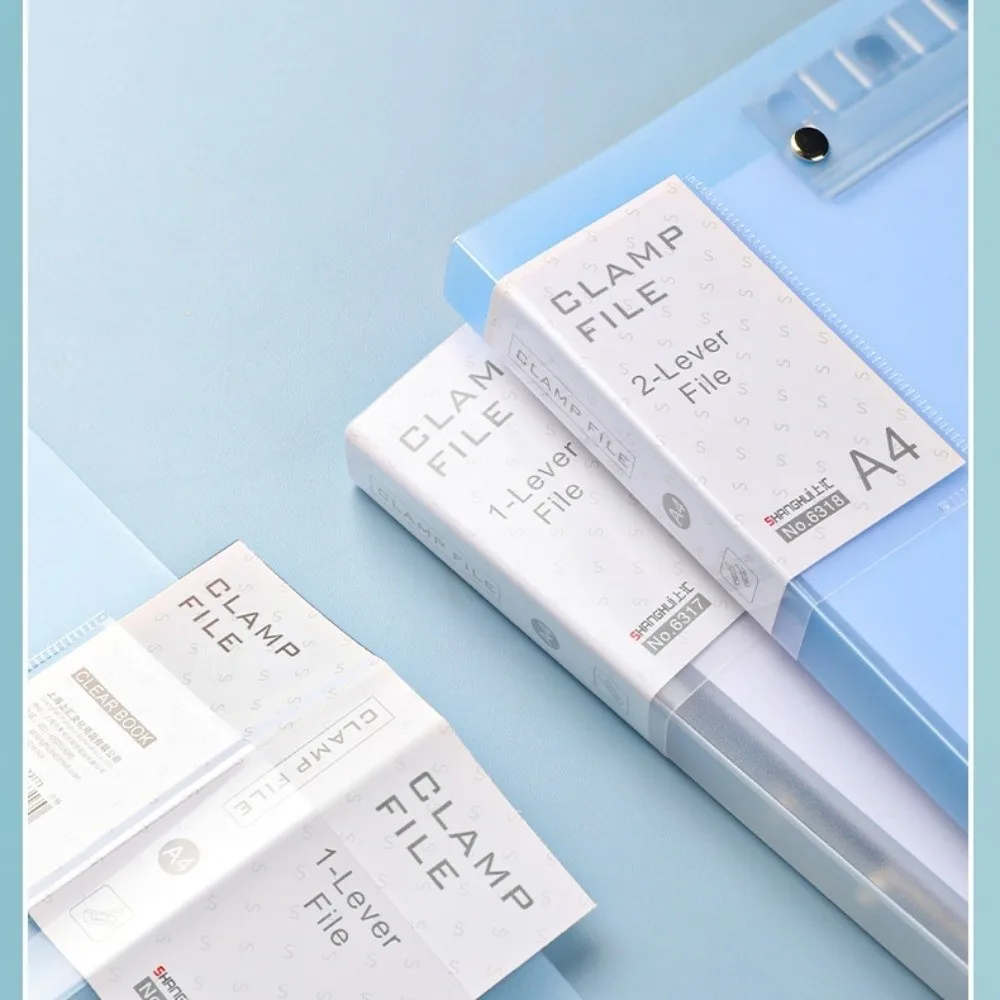 Transparante A4-map met dubbele clip Modeontwerp Dubbele clipmap Frisse stijl Klein formaat gegevensopslagmap