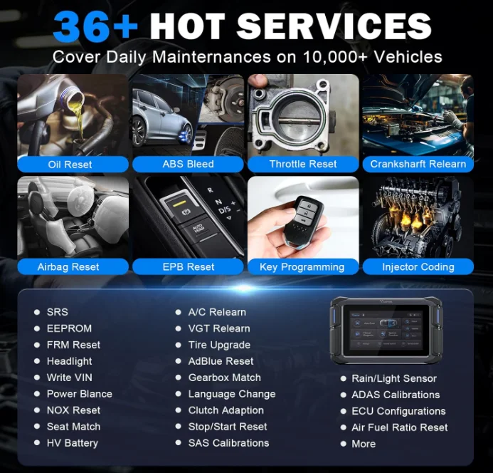 VDIAGTOOL VD70 Automotive Diagnostic Scanner Bidirectional Scan Tool CAN FD & DoIP&FCA ECU Coding OE Full System Scan 36+Resets