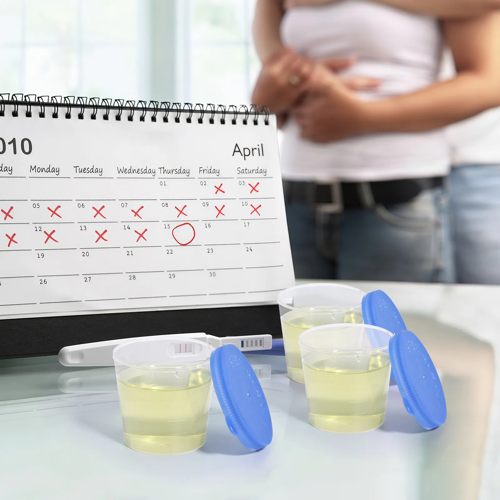 

50Pcs Plastic Urine Cups Specimen Collection Containers for Pregnancy Ovulation Fecal Analysis Leak Proof Lid Safe Disposable