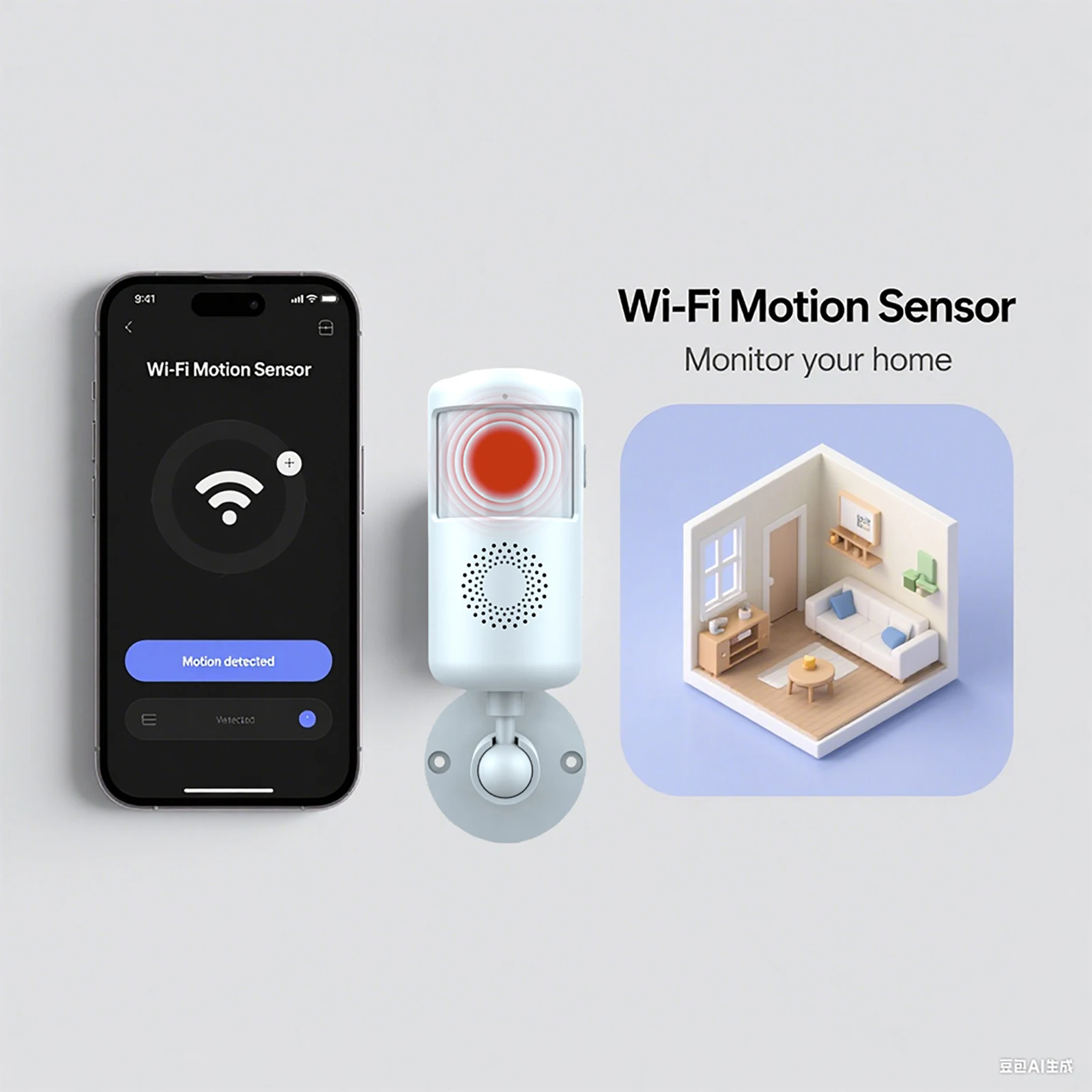 Detector de alarme de intrusão infravermelho wi-fi com controle de aplicativo tuya detecção de movimento alarme de intrusão wi-fi de segurança doméstica