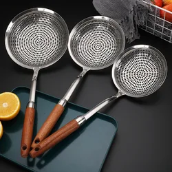 304 large slotted spoon thickened stainless steel skimmer for household commercial kitchen skimmer strainer for frying filter