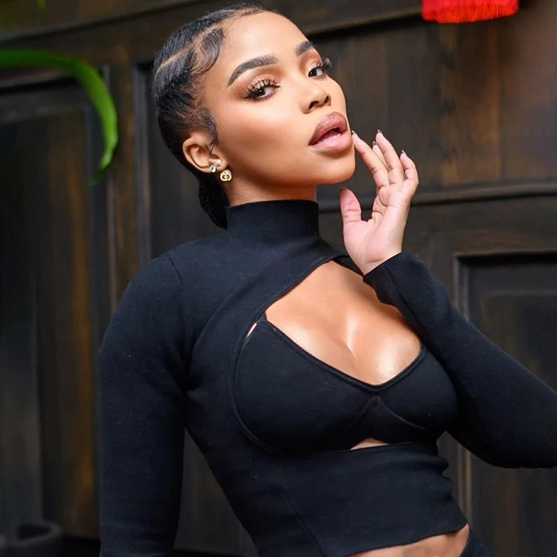 Doyerl Sexy Club Birthday Outfit Woman 3 Piece Sets Rave Party Hollow Out Long Sleeve Top and Vest and Pencil Pants Matching Set