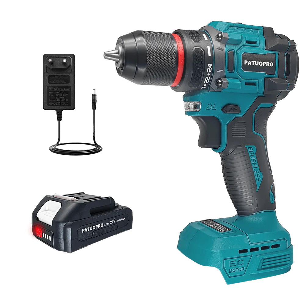 10mm elektryczna wiertarka bezszczotkowa 2-biegowa samoblokująca wiertarka akumulatorowa śrubokręt 60-100Nm elektronarzędzia do akumulatora Makita 18V