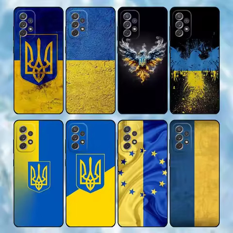 Art U-Ukraines Flag Phone Case For Samsung S25,S24,S21,S22,S23,S30,Ultra,S20,Plus,Soft Black Shell