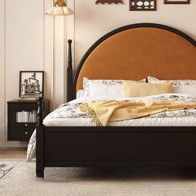 

French solid wood bed, medieval American retro