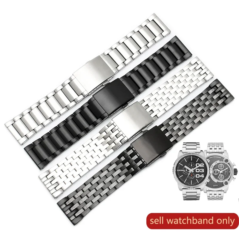 Solid Stainless Steel Watchband for DIESEL Watch Band Dz7312 Dz7372 Dz4316 Men\'s Watch Strap Large Size Accessories